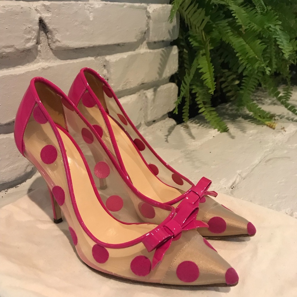 Kate Spade pink polka dot Heels